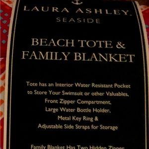 Laura Ashley Beach Tote and family blanket NEW!